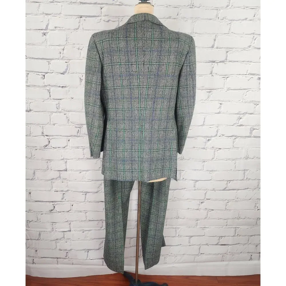 Vtg Hardy Amies of London Mens S Suit Tweed Wool proffesional office corporate
